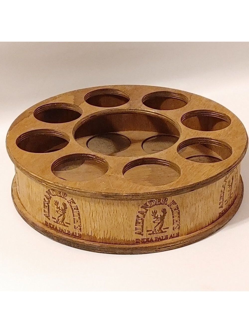 ALEXANDER KEITH'S India Pale Ale Drink Tray Barrel Top Wooden Tray Beer Wine